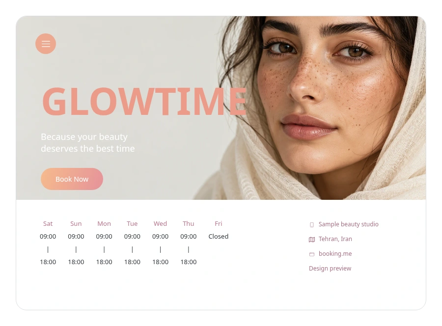 Booking.me appointment booking website